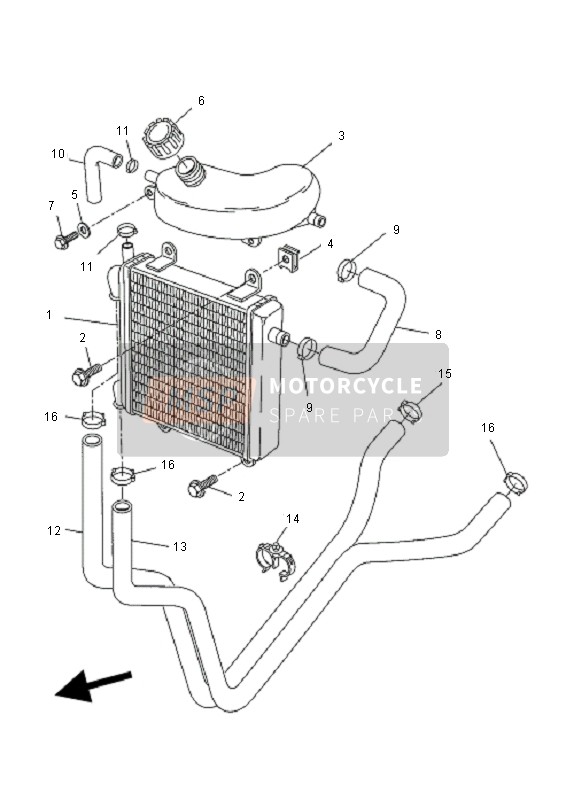 Yamaha YQ50 AEROX 2010 Radiator & Hose for a 2010 Yamaha YQ50 AEROX